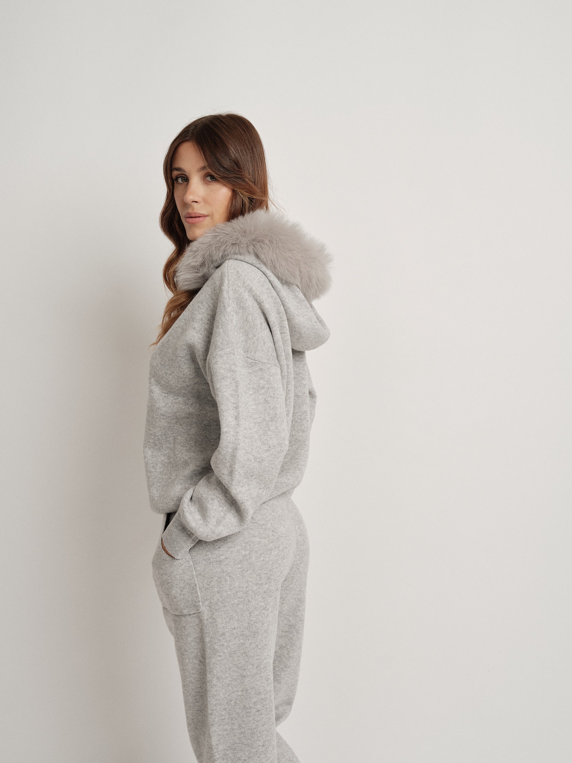 Gray wool blend tracksuit