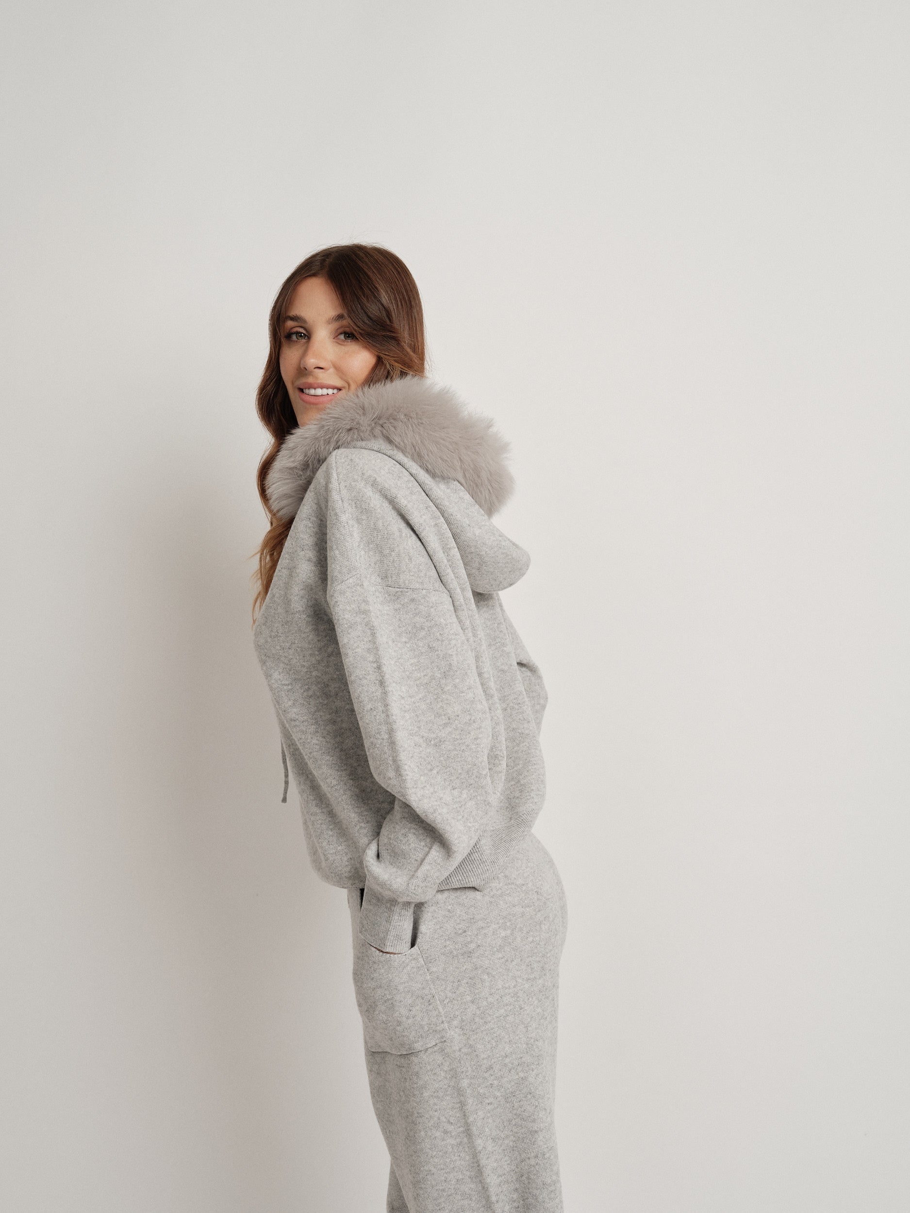 Gray wool blend tracksuit