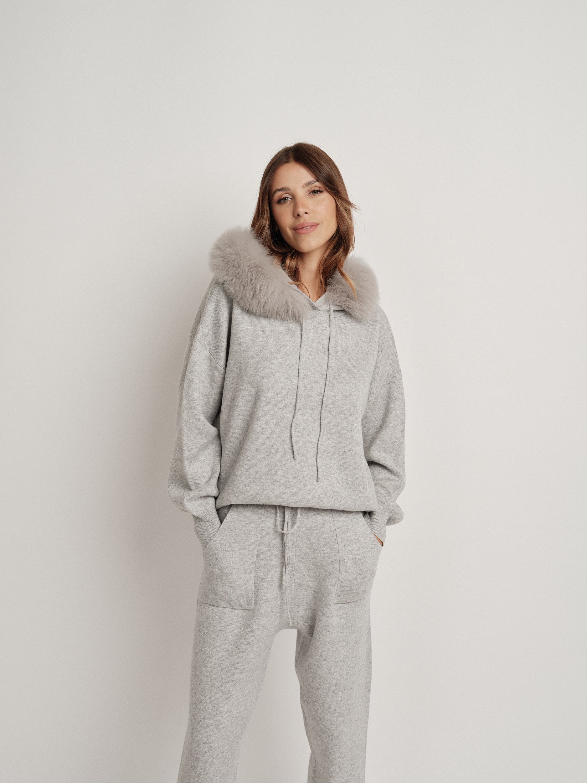 Gray wool blend tracksuit