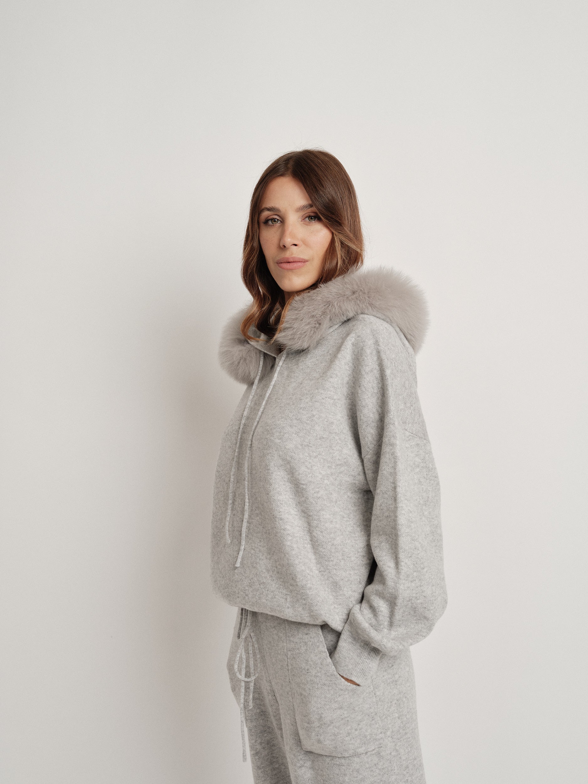 Gray wool blend tracksuit