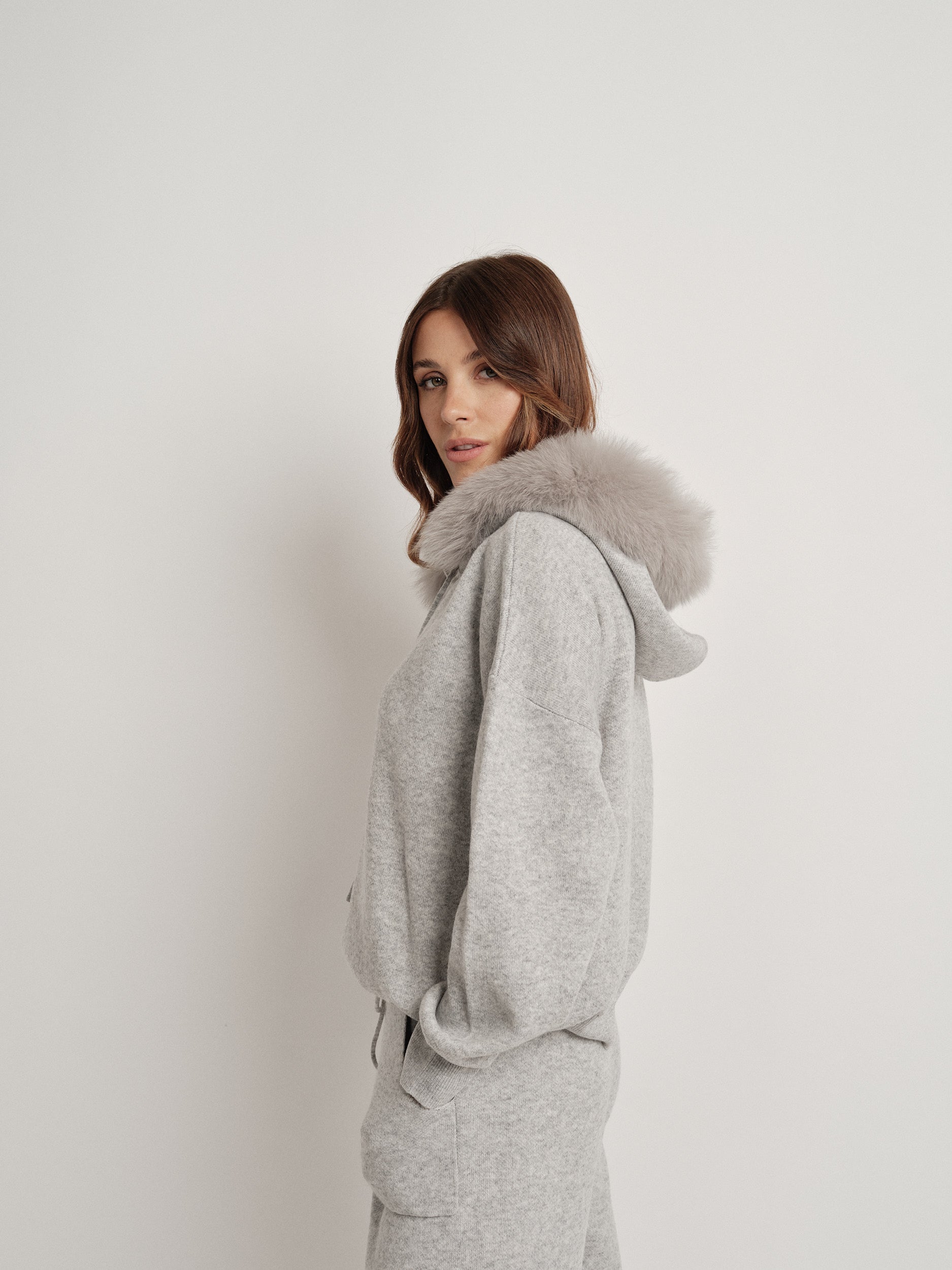 Gray wool blend tracksuit