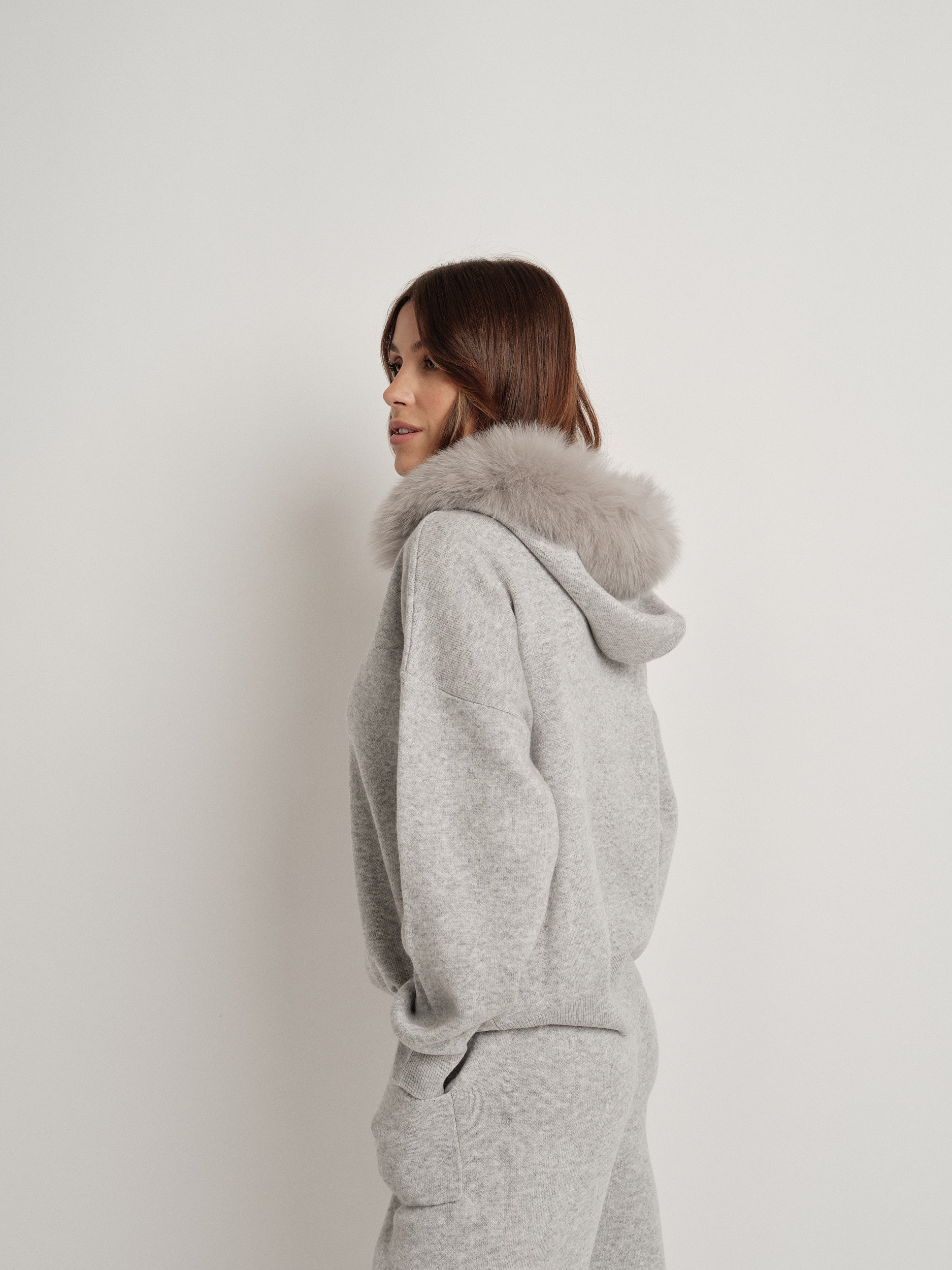 Gray wool blend tracksuit