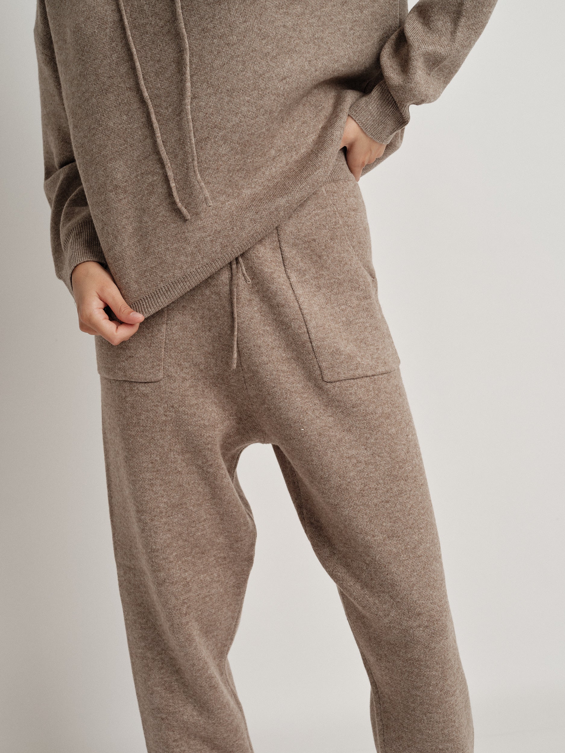 Beige wool blend tracksuit