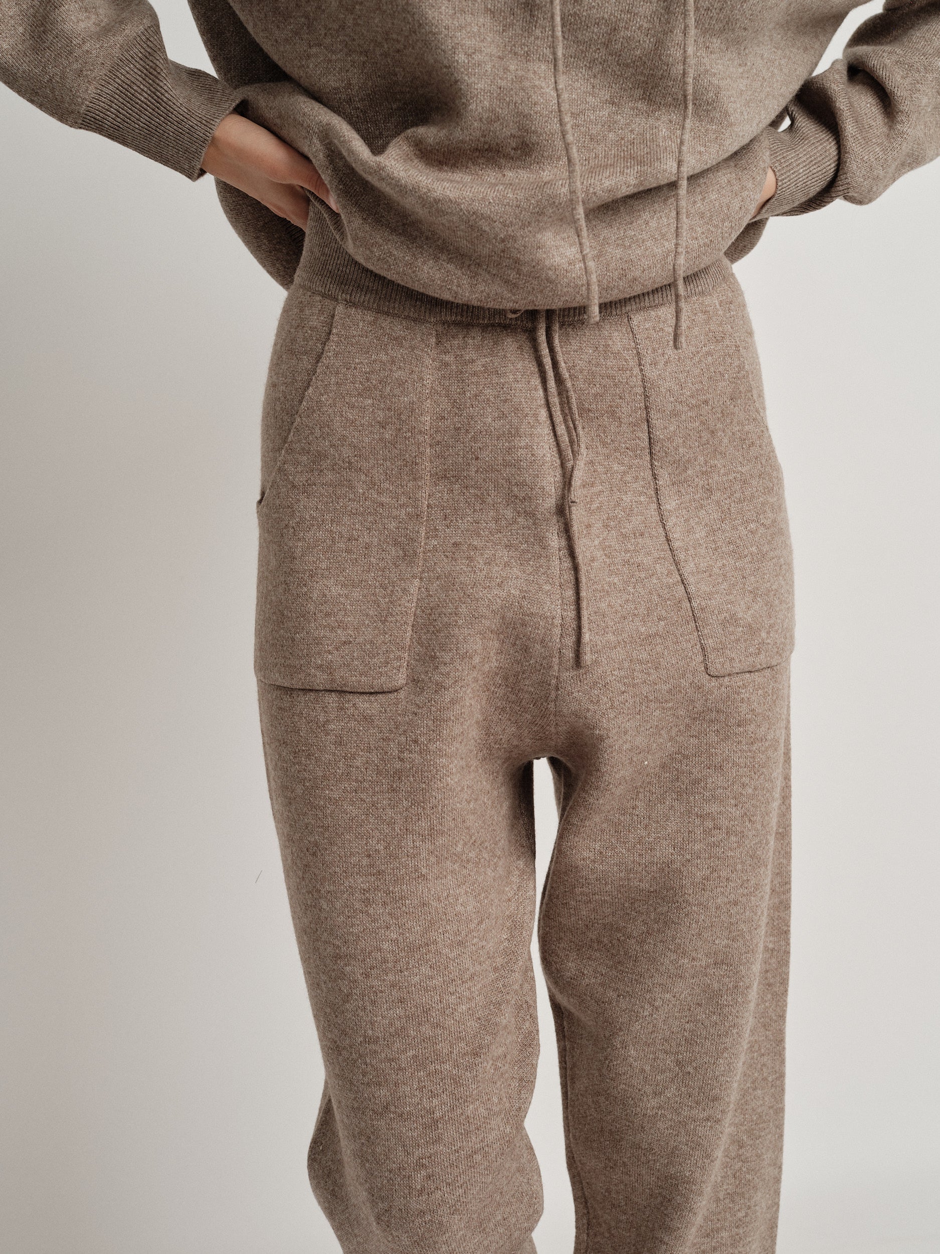 Beige wool blend tracksuit