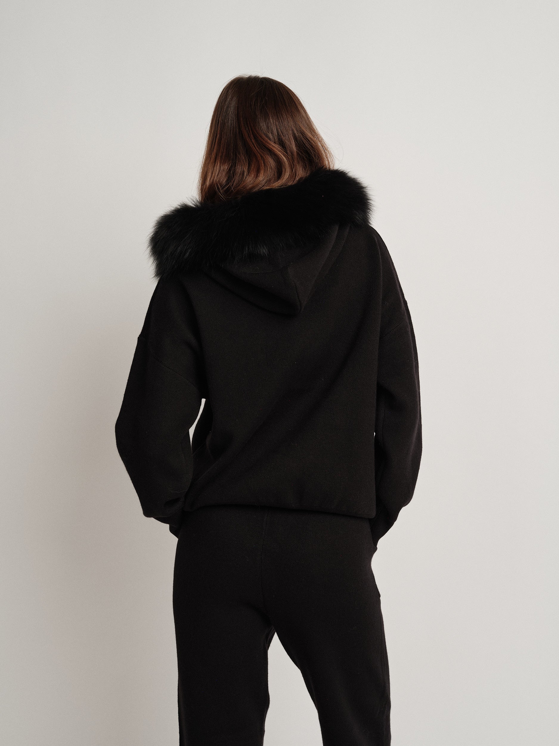 Black wool blend tracksuit