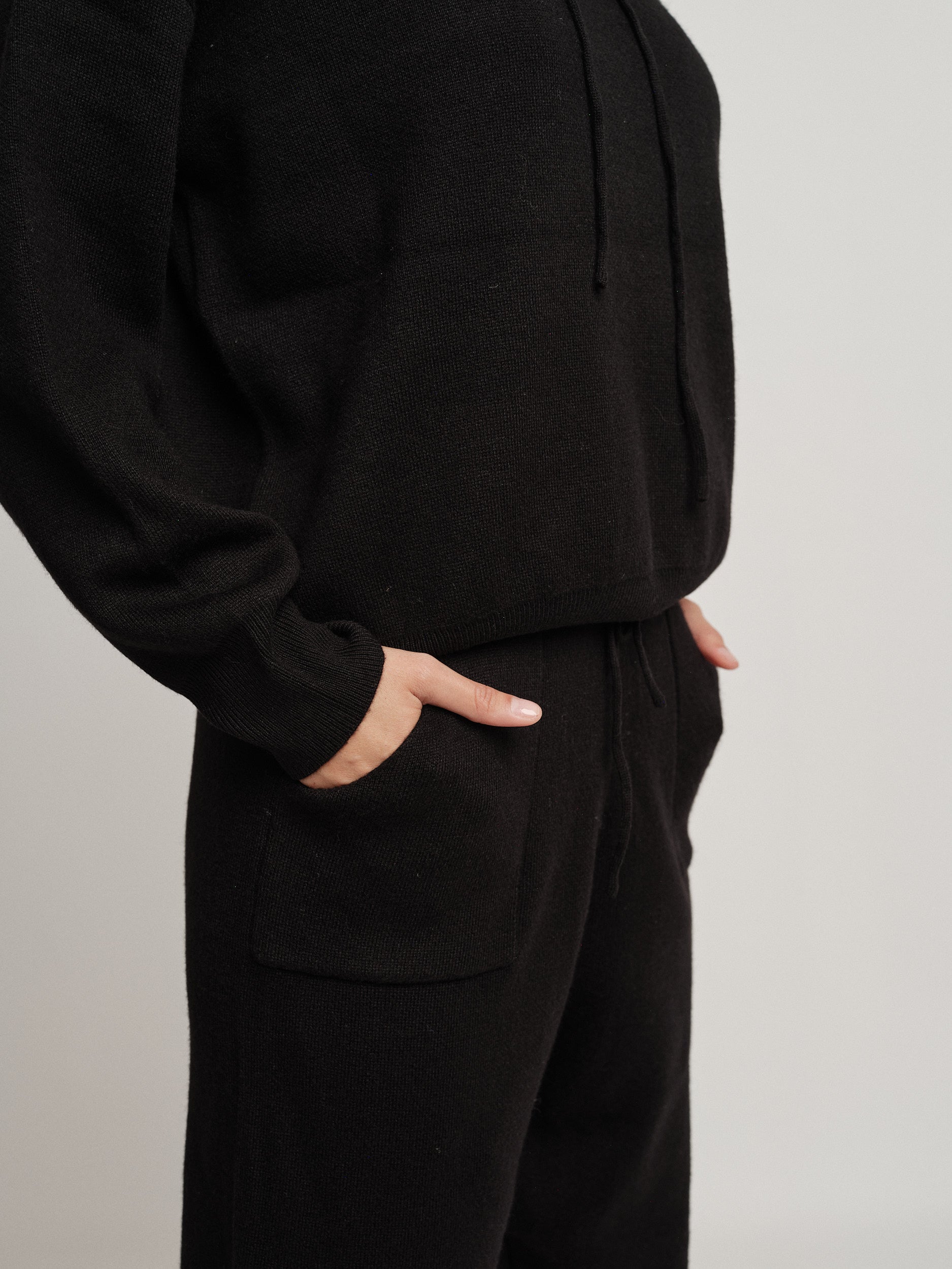 Black wool blend tracksuit