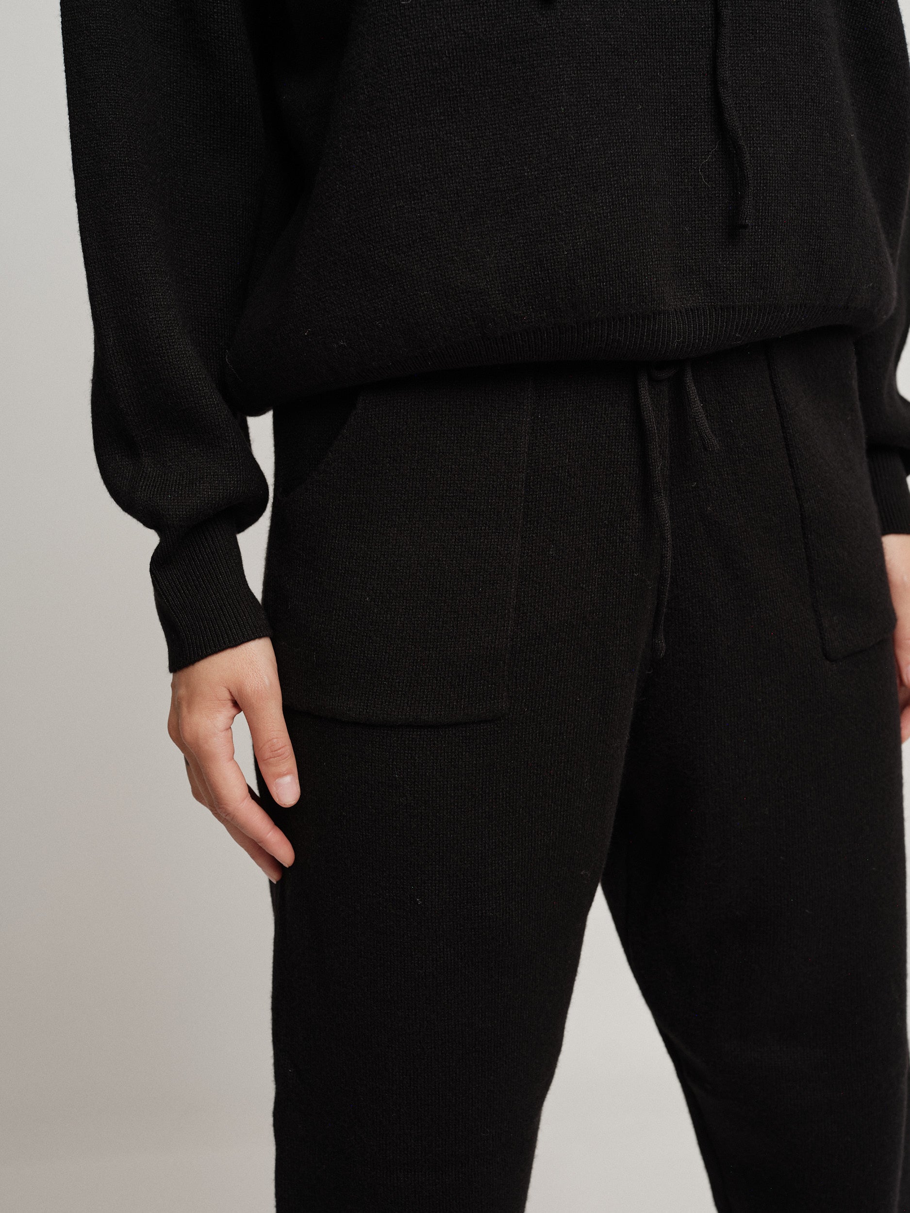 Black wool blend tracksuit