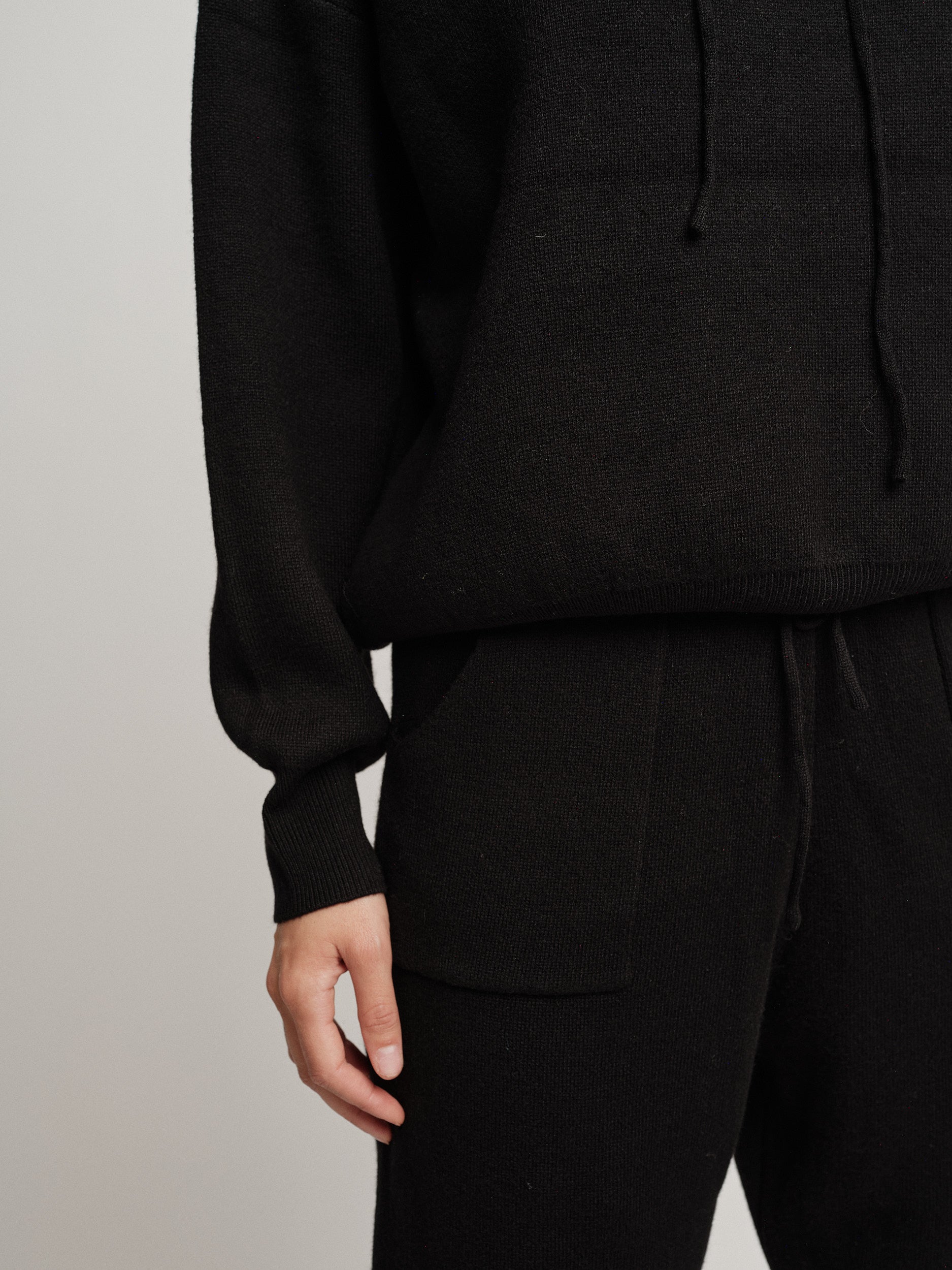 Black wool blend tracksuit