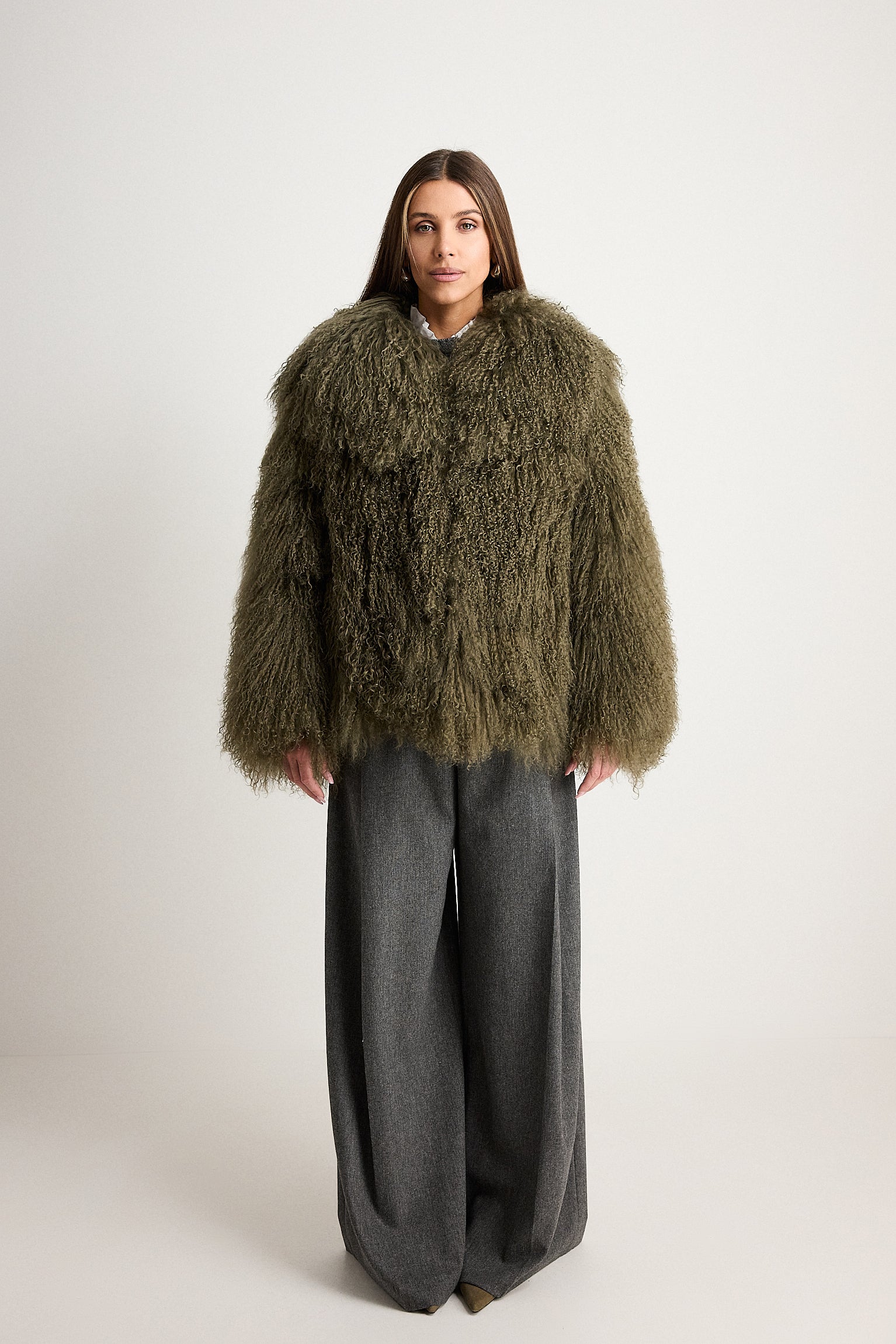 Elsa Long Green - pelliccia da donna in Mongolian verde, dettaglio 6 | GIUMA Venezia