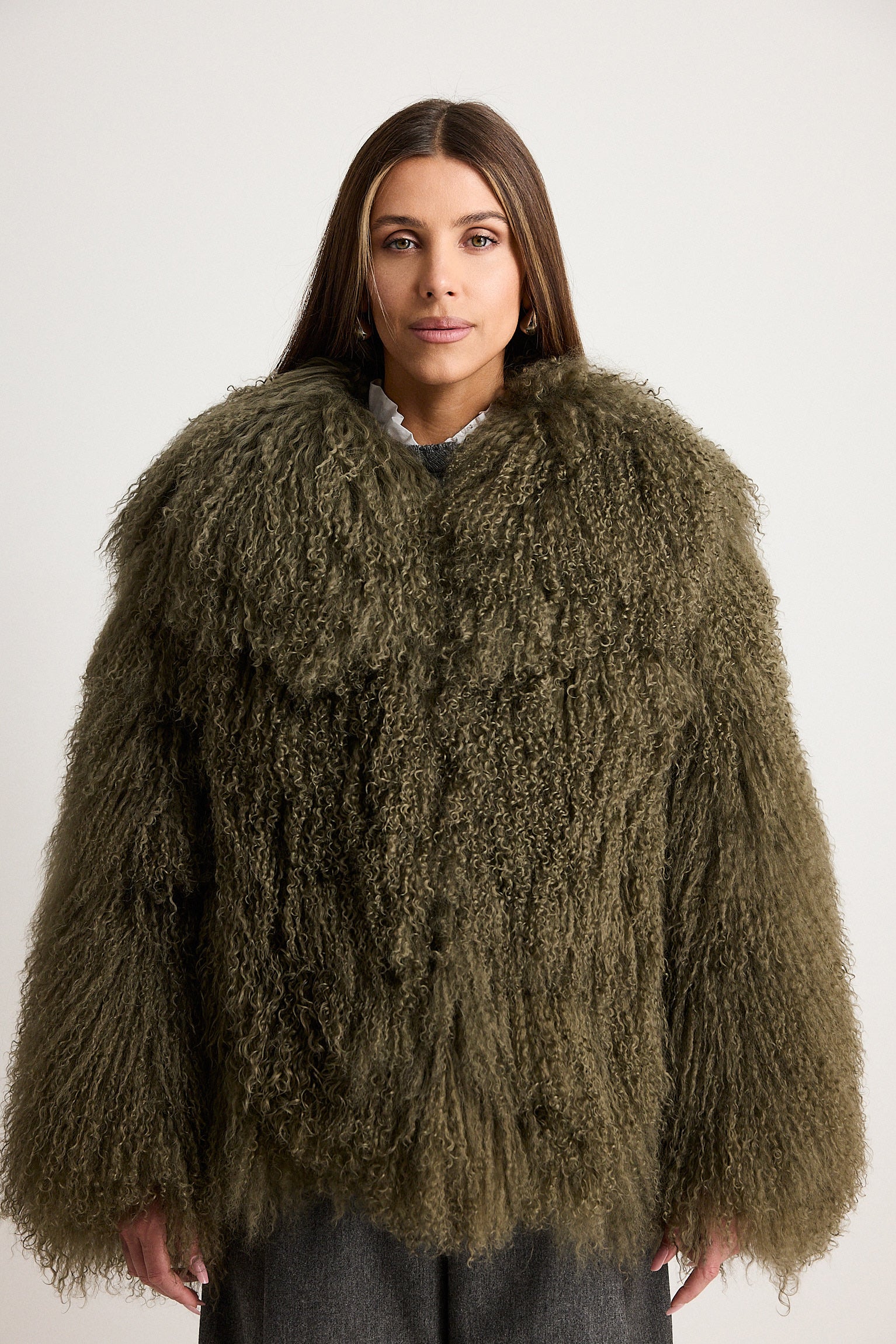 Elsa Long Green - pelliccia da donna in Mongolian verde, dettaglio 7 | GIUMA Venezia