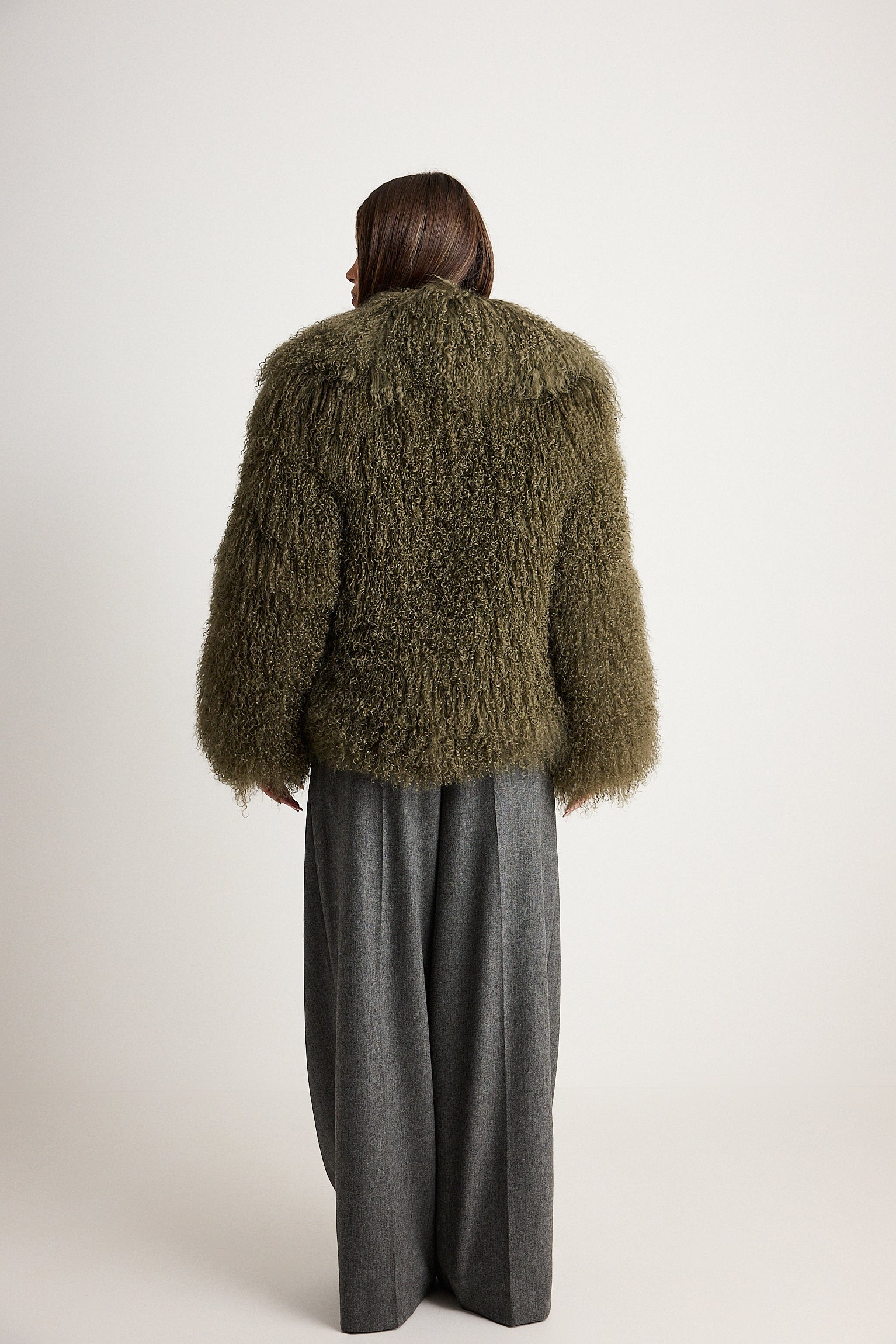 Elsa Long Green - pelliccia da donna in Mongolian verde, dettaglio 8 | GIUMA Venezia
