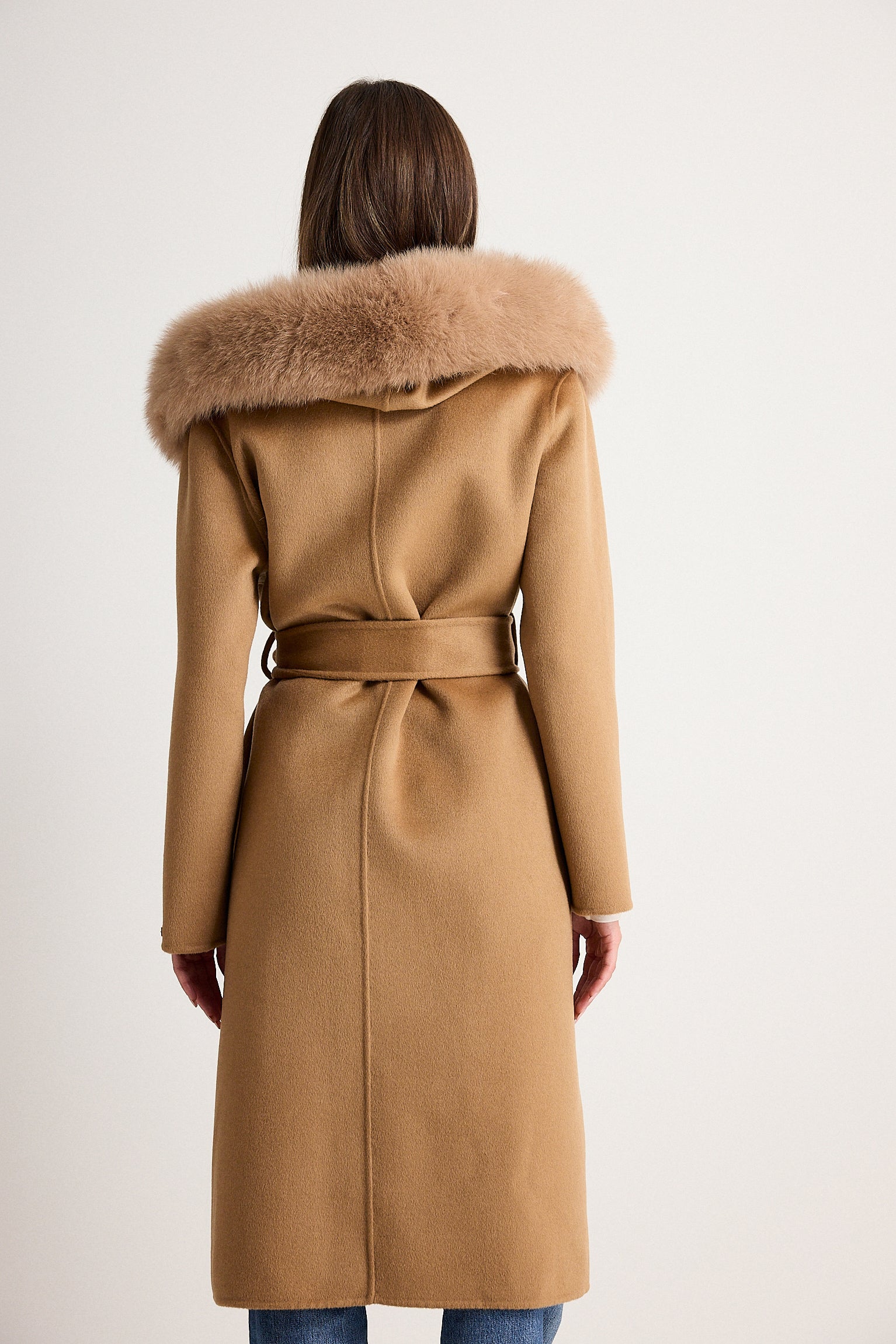 Agatha Long Cammello - cappotto da donna in lana e cachemire cammello, dettaglio 7 | GIUMA Venezia