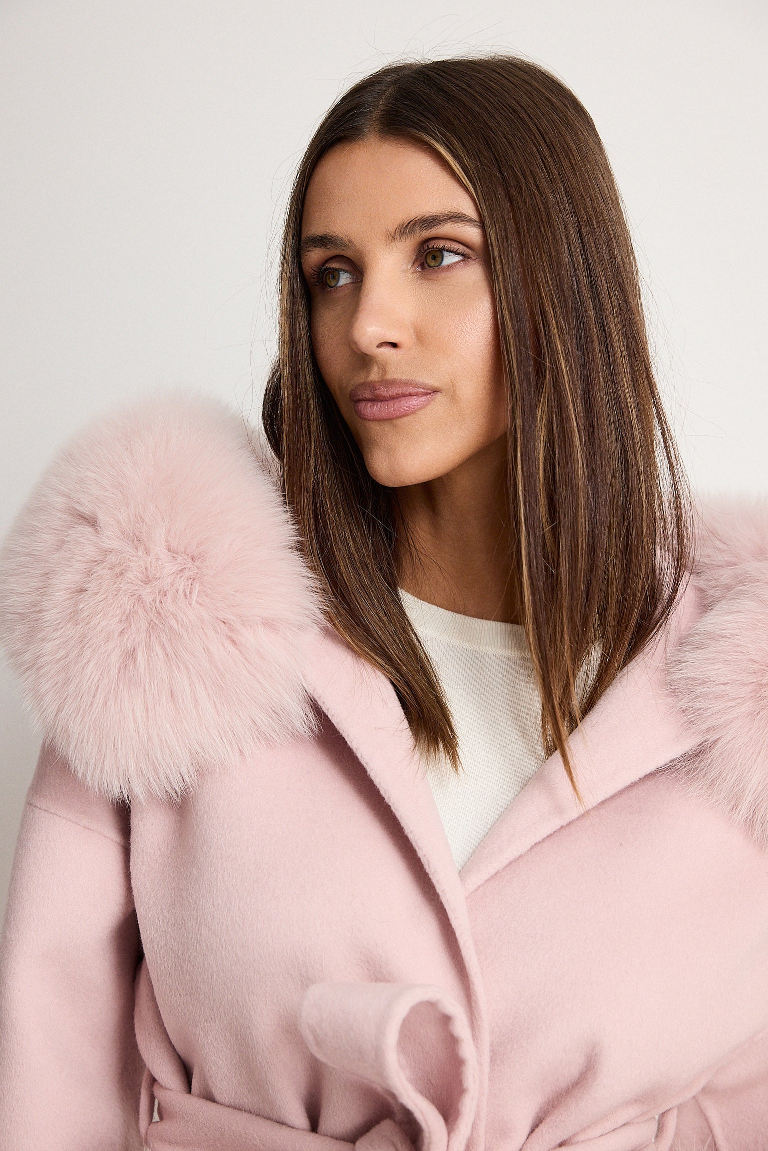 Penelope Rosa - cappotto da donna in lana e cachemire rosa, dettaglio 4 | GIUMA Venezia