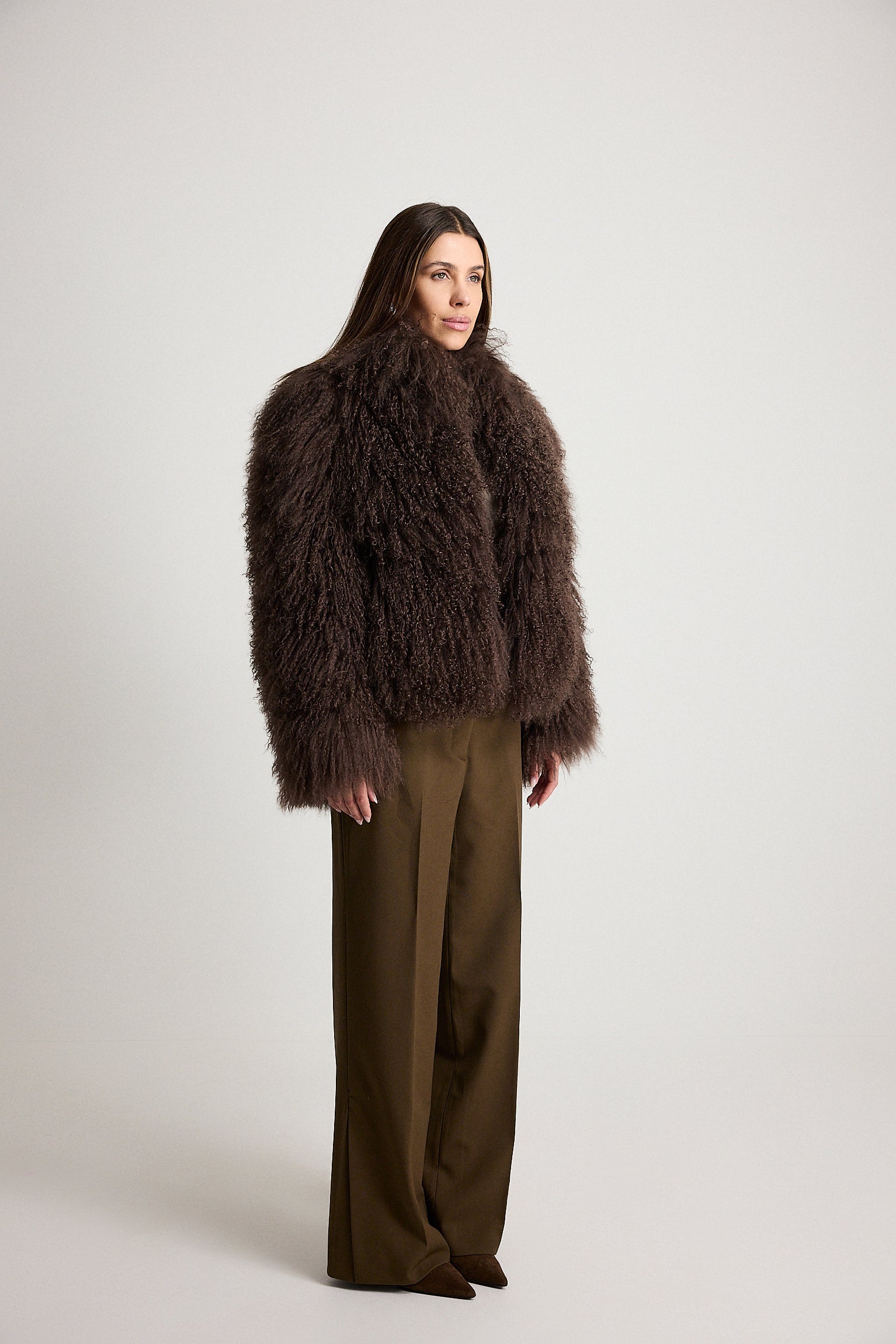 Esme Marrone - pelliccia da donna in Mongolian marrone, dettaglio 4 | GIUMA Venezia