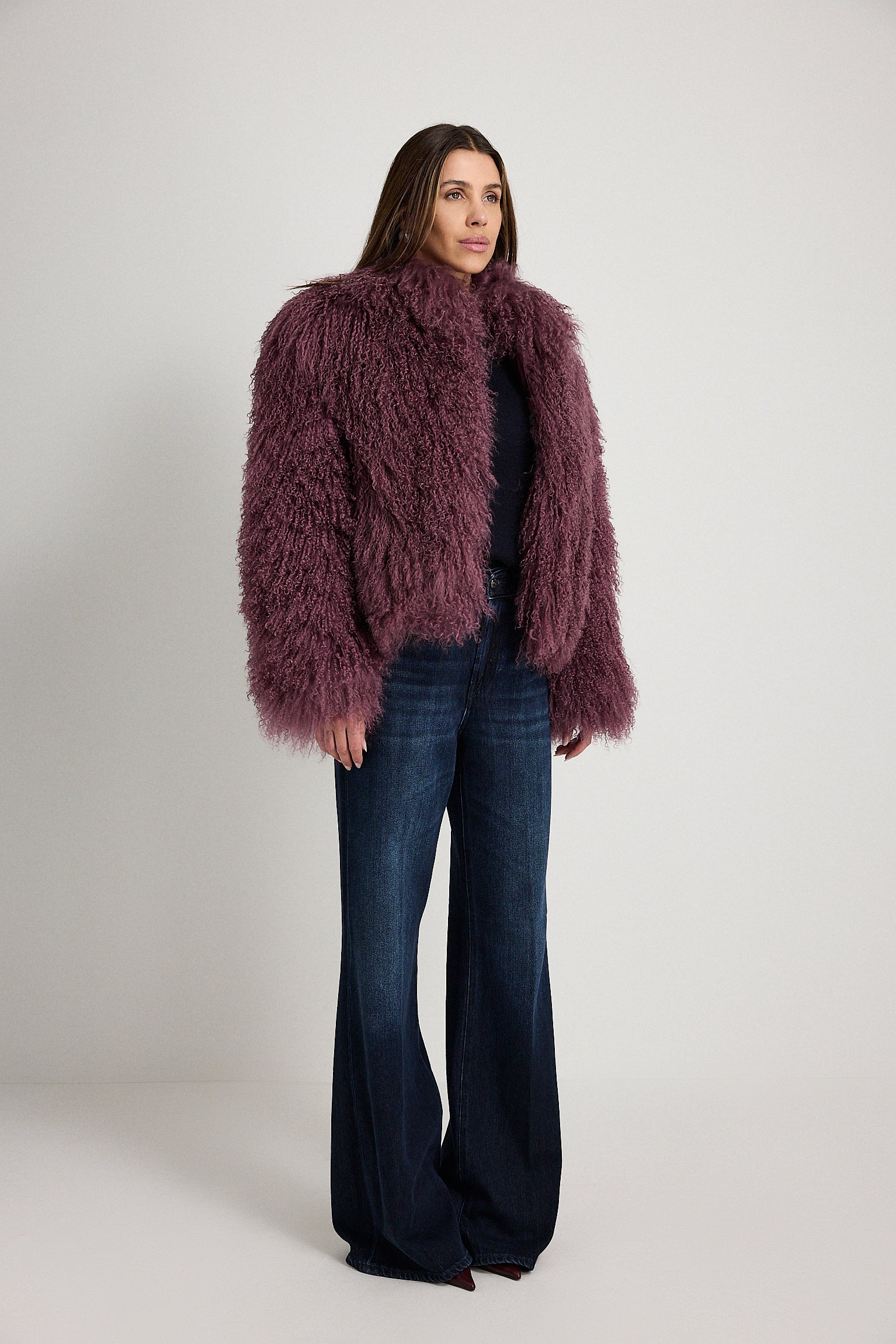 Esme Burgundy - pelliccia da donna in Mongolian bordeaux, dettaglio 5 | GIUMA Venezia