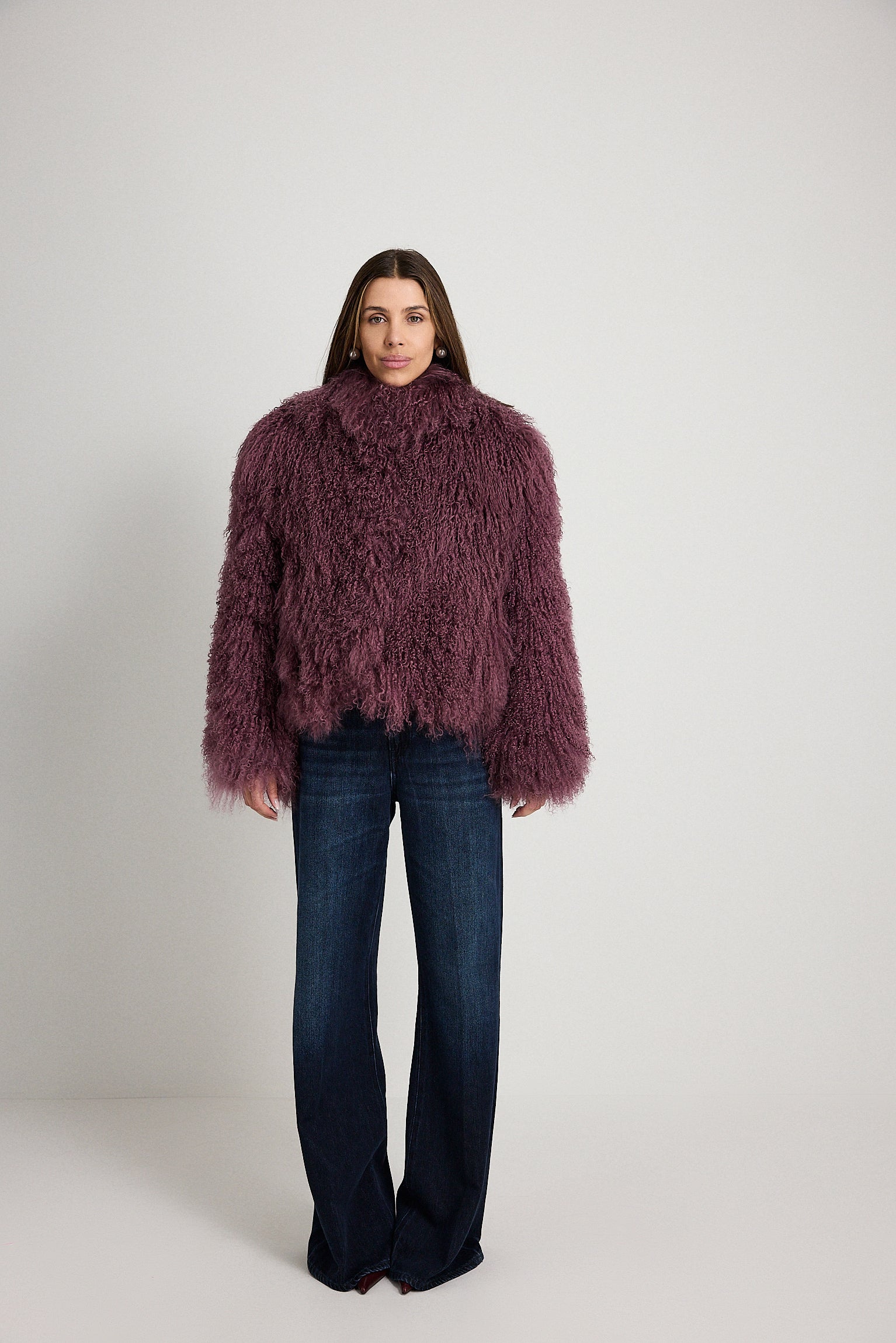 Esme Burgundy - pelliccia da donna in Mongolian bordeaux, dettaglio 7 | GIUMA Venezia
