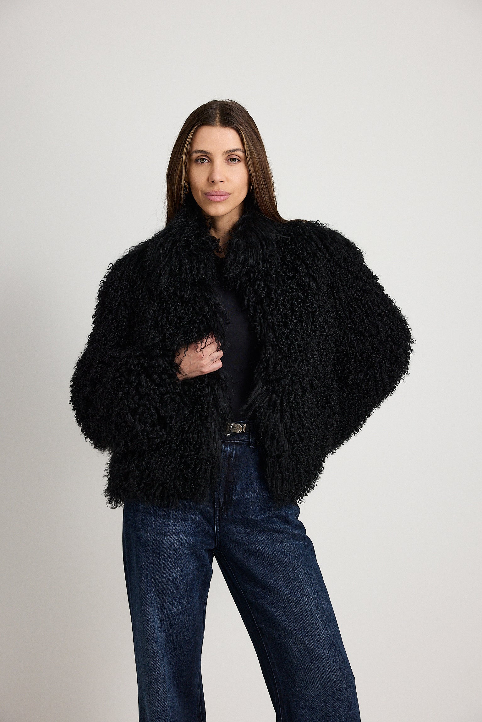 Esme Nero - pelliccia da donna in Mongolian nero, dettaglio 15 | GIUMA Venezia