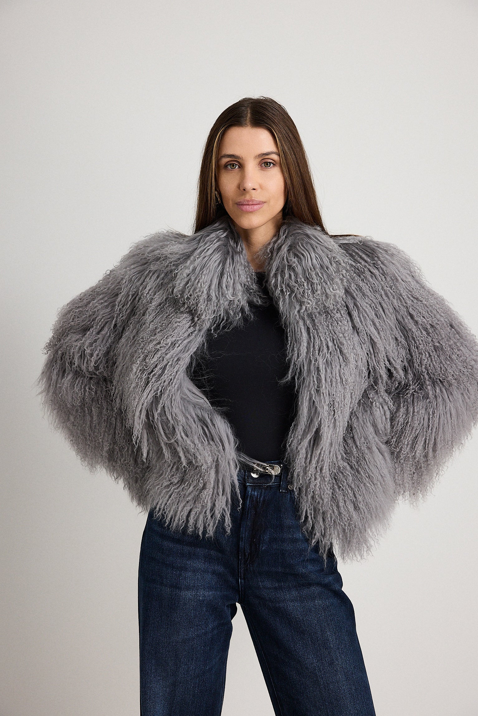 Esme Grigio - pelliccia da donna in Mongolian grigio, dettaglio 7 | GIUMA Venezia