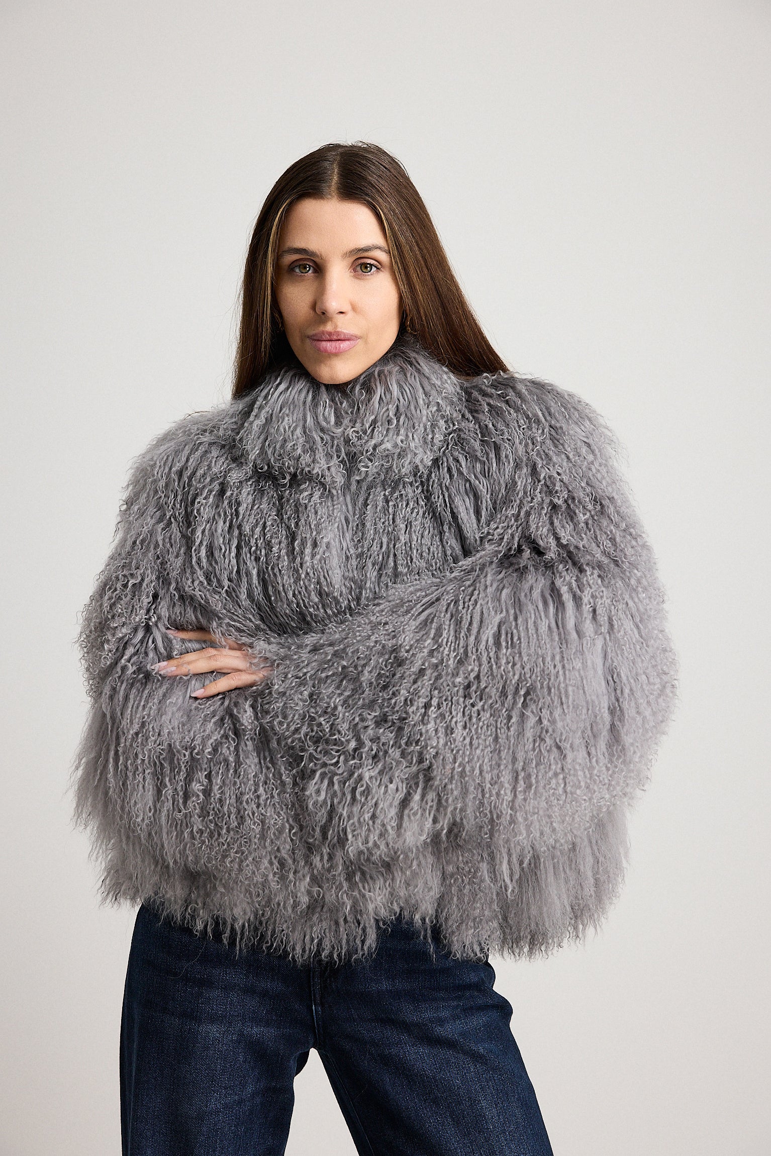 Esme Grigio - pelliccia da donna in Mongolian grigio, dettaglio 12 | GIUMA Venezia