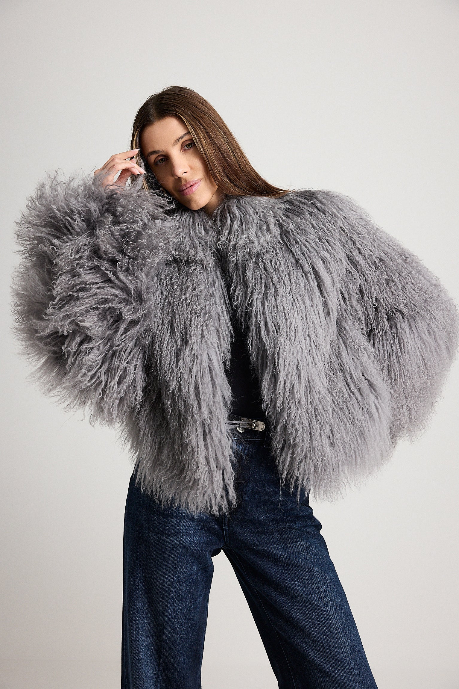 Esme Grigio - pelliccia da donna in Mongolian grigio, dettaglio 13 | GIUMA Venezia